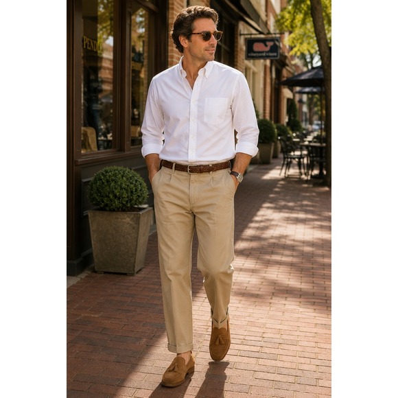 Dockers Other - Dockers Relaxed Fit Khaki Cropped Chino Pants Men's W40 L29 Cuffed Americana